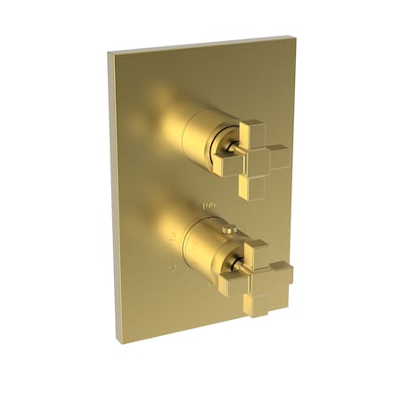 Newport Brass 1/2" Square Thermostatic Trim Plate With Handle in Satin Gold (Pvd) 3-3153TS-24S